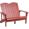 Beliani Gartenmöbel<Gartenbank ADIRONDACK in Rot - (W) 125 x (H) 91 x (L) 73 cm