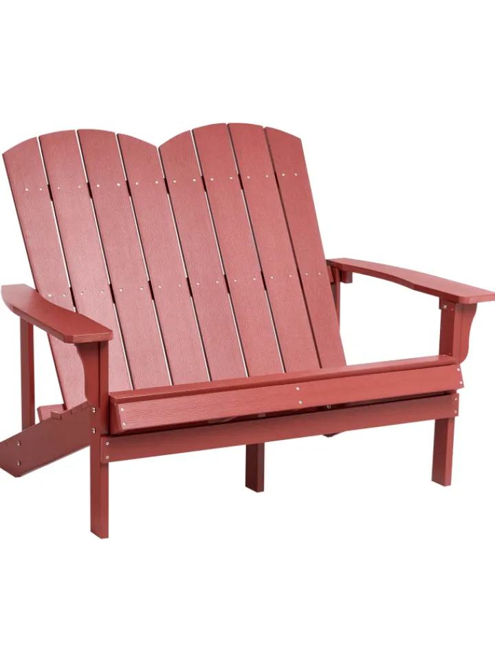 Beliani Gartenmöbel<Gartenbank ADIRONDACK in Rot - (W) 125 x (H) 91 x (L) 73 cm