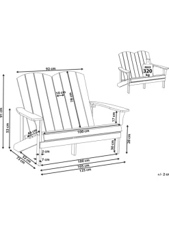 Beliani Gartenmöbel<Gartenbank ADIRONDACK in Rot - (W) 125 x (H) 91 x (L) 73 cm