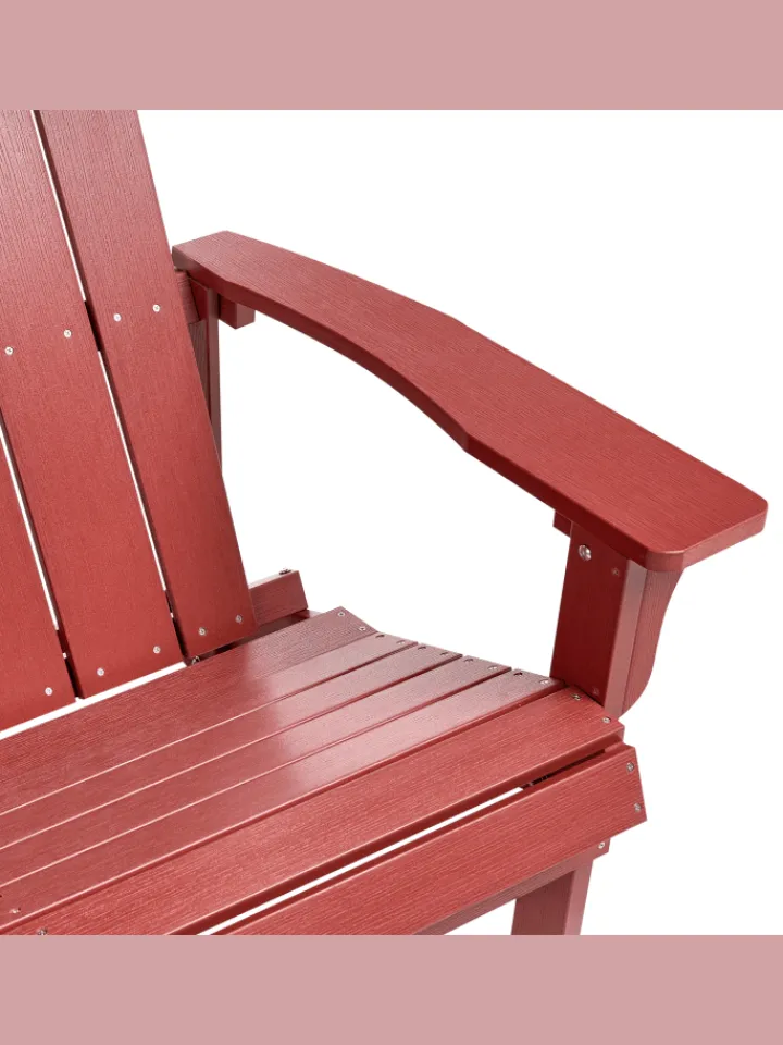 Beliani Gartenmöbel<Gartenbank ADIRONDACK in Rot - (W) 125 x (H) 91 x (L) 73 cm