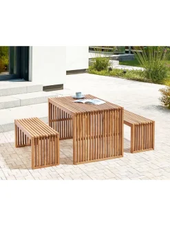 Beliani Gartenmöbel<Gartenbank BELLANO in Braun - (W) 105 x (H) 43 x (L) 35 cm