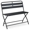 relaxdays Gartenmöbel<Gartenbank in Anthrazit - (B)90 x (H)83,5 x (T)49 cm