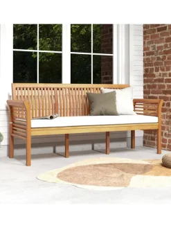 COSTWAY Gartenmöbel<Gartenbank Akazienholz für 3 Personen in Beige