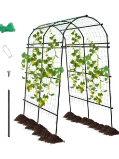 COSTWAY Pflanzen & Zubehör<Gartenbogen 230cm in Schwarz