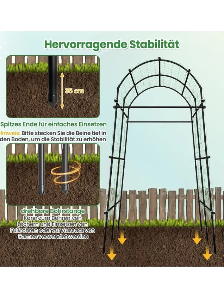 COSTWAY Pflanzen & Zubehör<Gartenbogen 230cm in Schwarz