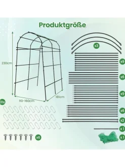 COSTWAY Pflanzen & Zubehör<Gartenbogen 230cm in Schwarz