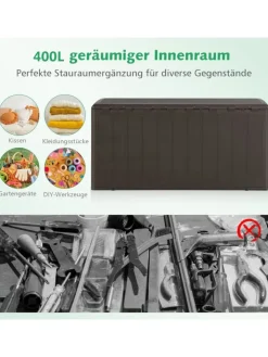COSTWAY Gartendekoration<Gartenbox 400 L in Braun