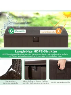 COSTWAY Gartendekoration<Gartenbox 400 L in Braun