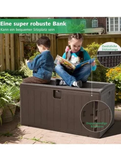COSTWAY Gartendekoration<Gartenbox 400 L in Braun