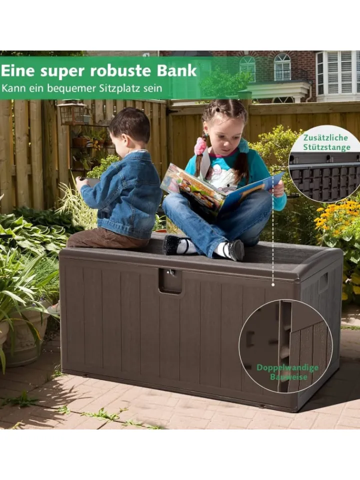 COSTWAY Gartendekoration<Gartenbox 400 L in Braun