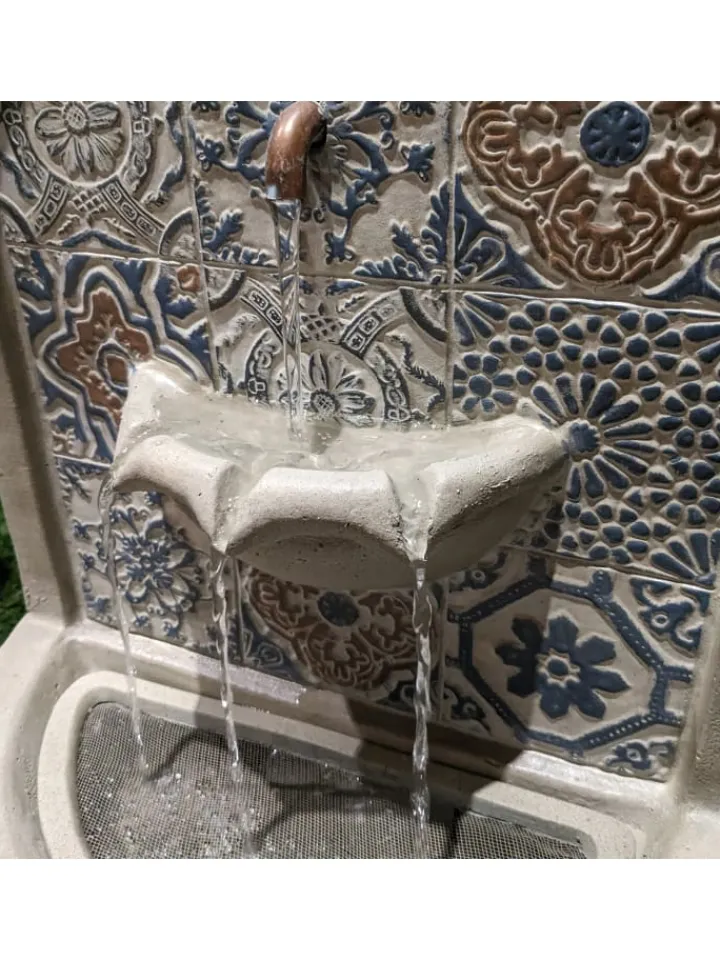 MARELIDA Gartendekoration<Gartenbrunnen Wand- und Standbrunnen H: 54cm in natur, blau