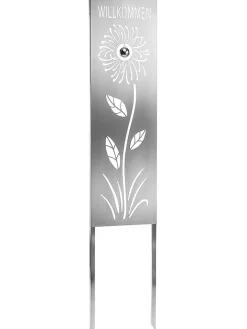 kobolo Gartendekoration<Gartendekoration SUNFLOWERSIGN in Silber