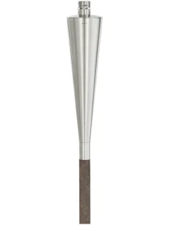 Blomus Gartendekoration<Gartenfackel mit Holzstab "Orchos" in Silber/ Braun - (H)151 cm
