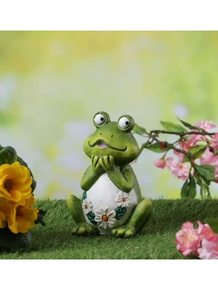 MARELIDA Gartendekoration<Gartenfigur Frosch Rosie Tierfigur für Beet Gartendeko H: 16cm in grün