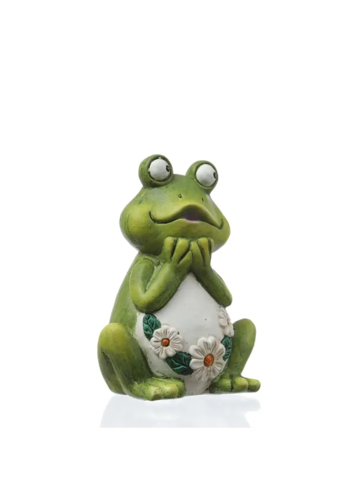 MARELIDA Gartendekoration<Gartenfigur Frosch Rosie Tierfigur für Beet Gartendeko H: 16cm in grün