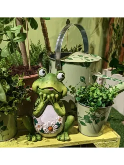 MARELIDA Gartendekoration<Gartenfigur Frosch Rosie Tierfigur für Beet Gartendeko H: 16cm in grün