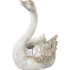 Beliani Gartendekoration<Gartenfigur GRUFFY in Weiß/Kupfer - (W) 21 x (H) 40 x (L) 14 cm