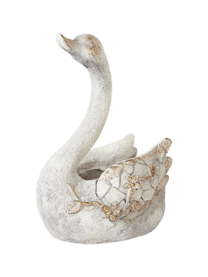 Beliani Gartendekoration<Gartenfigur GRUFFY in Weiß/Kupfer - (W) 21 x (H) 40 x (L) 14 cm