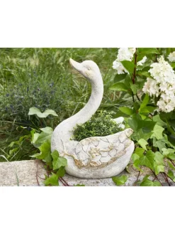 Beliani Gartendekoration<Gartenfigur GRUFFY in Weiß/Kupfer - (W) 21 x (H) 40 x (L) 14 cm
