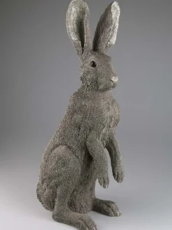 AM Design Gartendekoration<Gartenfigur ''Hase'' in Grau - (B)23,5 x (H)52 x (T)17 cm