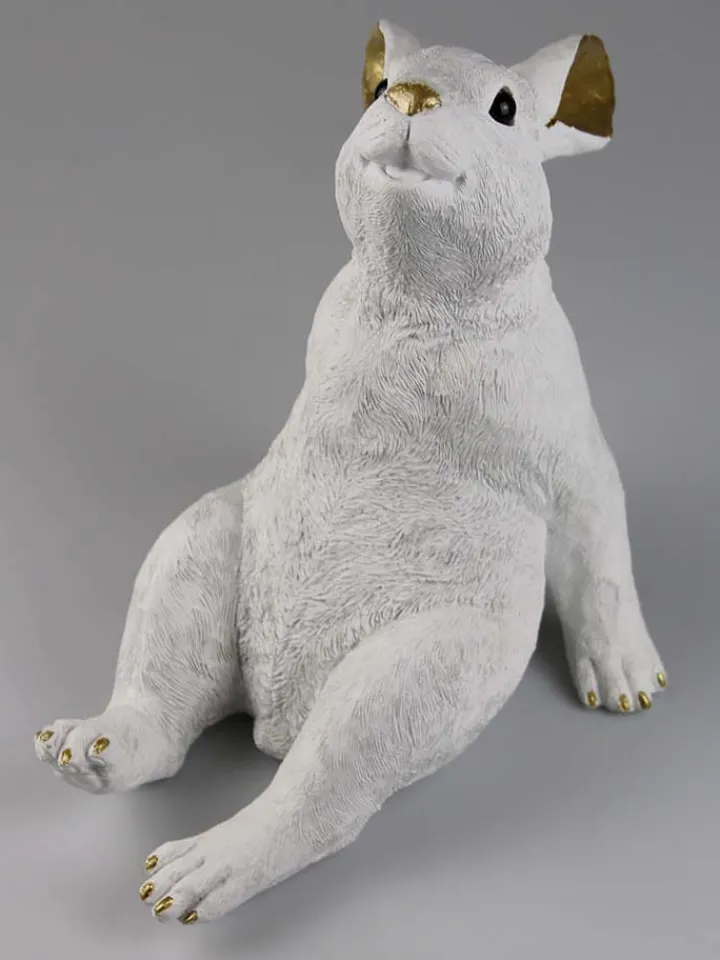 AM Design Gartendekoration<Gartenfigur ''Hase'' in Weiß - (B)26,3 x (H)29,5 x (T)17 cm
