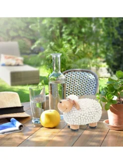 relaxdays Gartendekoration<Gartenfigur "Schaf" in Weiß