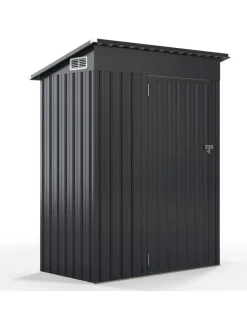 COSTWAY Pflanzen & Zubehör<Gartenhaus Metall 1,88 m³ Türgröße: 72,5x159cm in Grau
