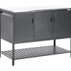 Beliani Gartenmöbel<Gartenküche MAENZA in Schwarz/Silber - (W) 120 x (H) 93 x (L) 60 cm