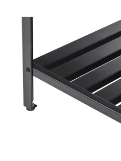 Beliani Gartenmöbel<Gartenküche MAENZA in Schwarz/Silber - (W) 120 x (H) 93 x (L) 60 cm