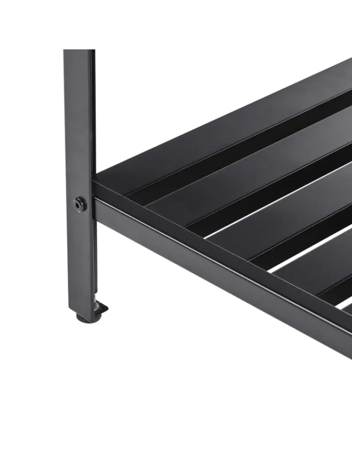 Beliani Gartenmöbel<Gartenküche MAENZA in Schwarz/Silber - (W) 120 x (H) 93 x (L) 60 cm