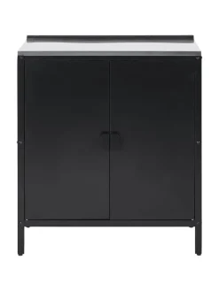 Beliani Gartenmöbel<Gartenküche VILAMA in Schwarz/Silber - (W) 80 x (H) 90 x (L) 50 cm