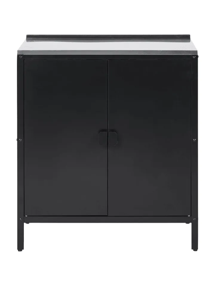 Beliani Gartenmöbel<Gartenküche VILAMA in Schwarz/Silber - (W) 80 x (H) 90 x (L) 50 cm