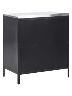Beliani Gartenmöbel<Gartenküche VILAMA in Schwarz/Silber - (W) 80 x (H) 90 x (L) 50 cm