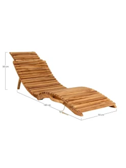 House Nordic Gartenmöbel<Gartenliege in Natur - (B)50 x (H)50 x (T)160 cm