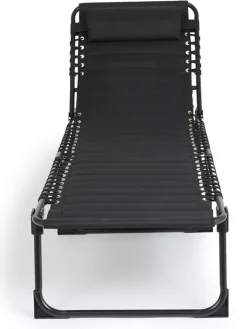 Lifa Living Gartenmöbel<Gartenliege in Schwarz - (B)59 x (H)30 x (T)189 cm