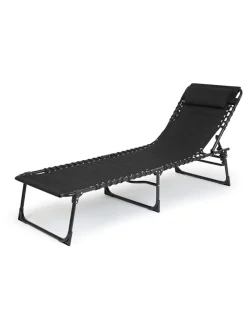 Lifa Living Gartenmöbel<Gartenliege in Schwarz - (B)59 x (H)30 x (T)189 cm