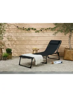 Lifa Living Gartenmöbel<Gartenliege in Schwarz - (B)59 x (H)30 x (T)189 cm
