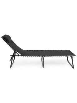 Lifa Living Gartenmöbel<Gartenliege in Schwarz - (L)189 x (B)59 cm
