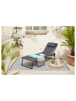 Lifa Living Gartenmöbel<Gartenliege in Schwarz - (L)189 x (B)59 cm