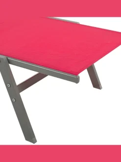 Beliani Gartenmöbel<Gartenliege LEVANZO in Rot/Schwarz - (W) 64 x (H) 96 x (L) 198 cm