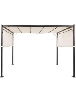 Beliani Gartenmöbel<Garten-Pergola PARGA in Beige/Schwarz - (W) 310 x (H) 215 x (L) 310 cm