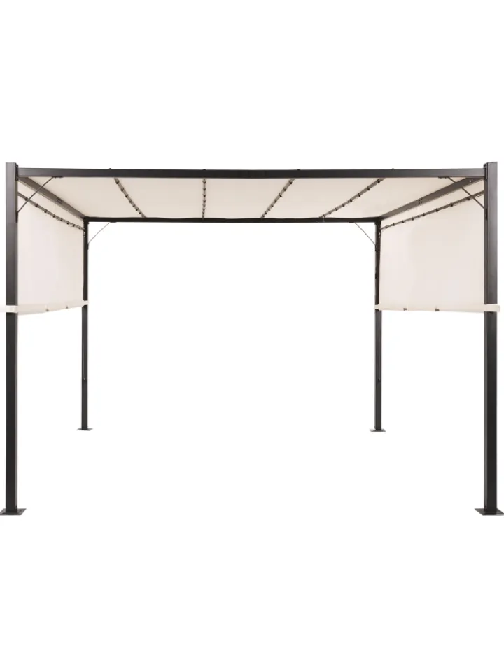 Beliani Gartenmöbel<Garten-Pergola PARGA in Beige/Schwarz - (W) 310 x (H) 215 x (L) 310 cm