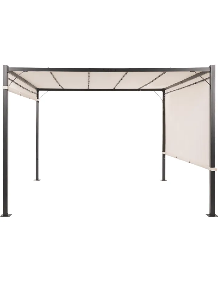 Beliani Gartenmöbel<Garten-Pergola PARGA in Beige/Schwarz - (W) 310 x (H) 215 x (L) 310 cm