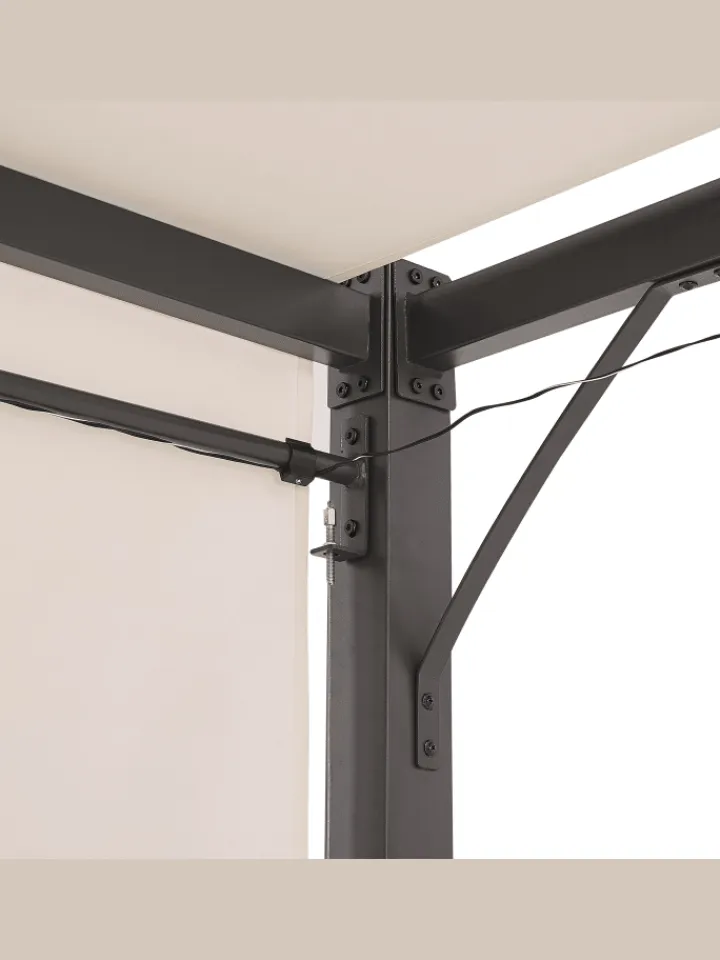 Beliani Gartenmöbel<Garten-Pergola PARGA in Beige/Schwarz - (W) 310 x (H) 215 x (L) 310 cm