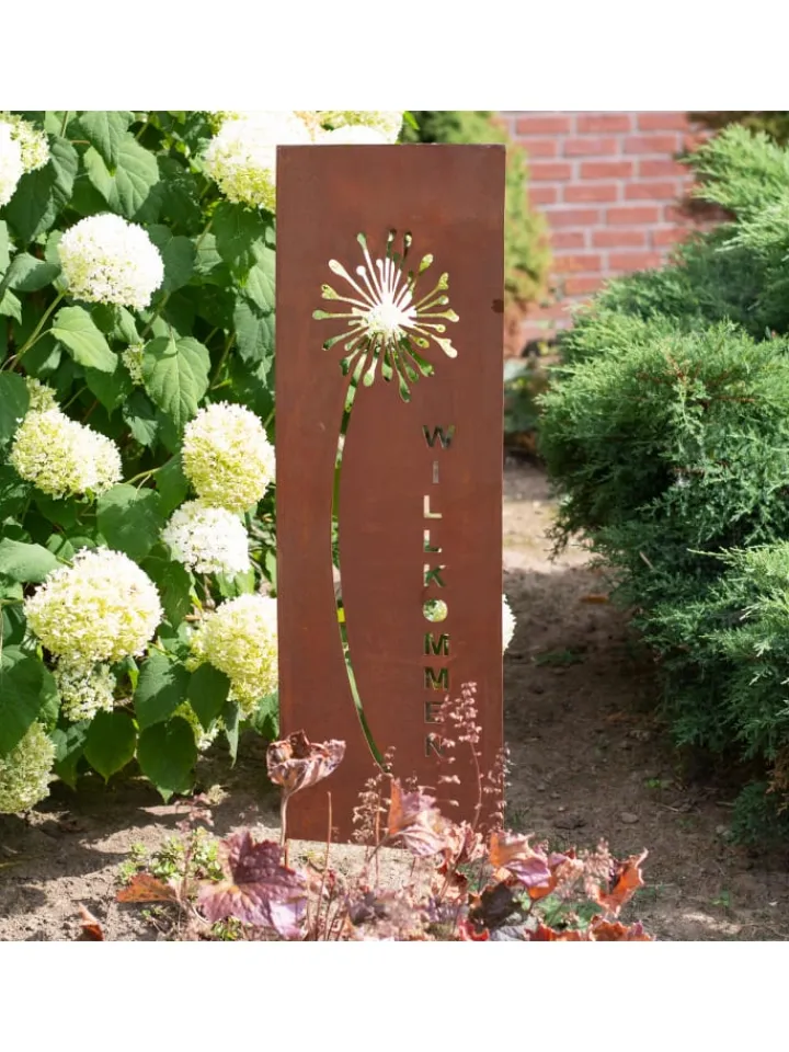 UNUS Gartendekoration<Gartenschild Rost Pusteblume in Braun