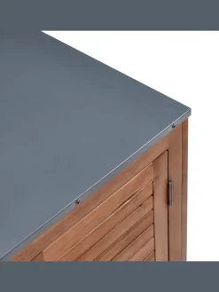 Beliani Gartenmöbel<Gartenschrank BRUCOLI in Braun/Grau/Schwarz - (W) 80 x (H) 83 x (L) 50 cm