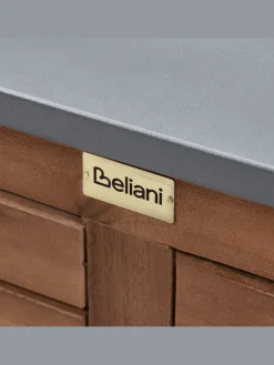 Beliani Gartenmöbel<Gartenschrank BRUCOLI in Braun/Grau/Schwarz - (W) 80 x (H) 83 x (L) 50 cm
