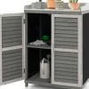 COSTWAY Gartendekoration<Gartenschrank Tannenholz 67x47x100cm in Grau