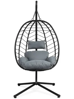 Lifa Living Gartenmöbel<Gartensessel in Schwarz - (L)95 cm - (B)95 cm - (H)195 cm