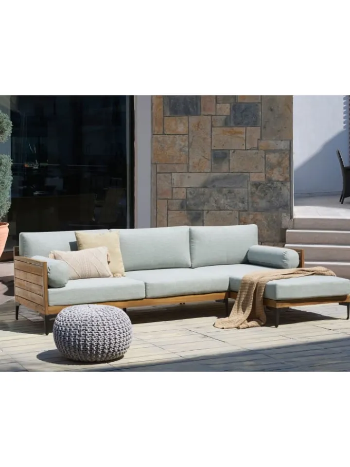 Beliani Gartenmöbel<Gartensofa CAVEZZO in Grau/Schwarz/Braun - (W) 254 x (H) 77 x (L) 150 cm